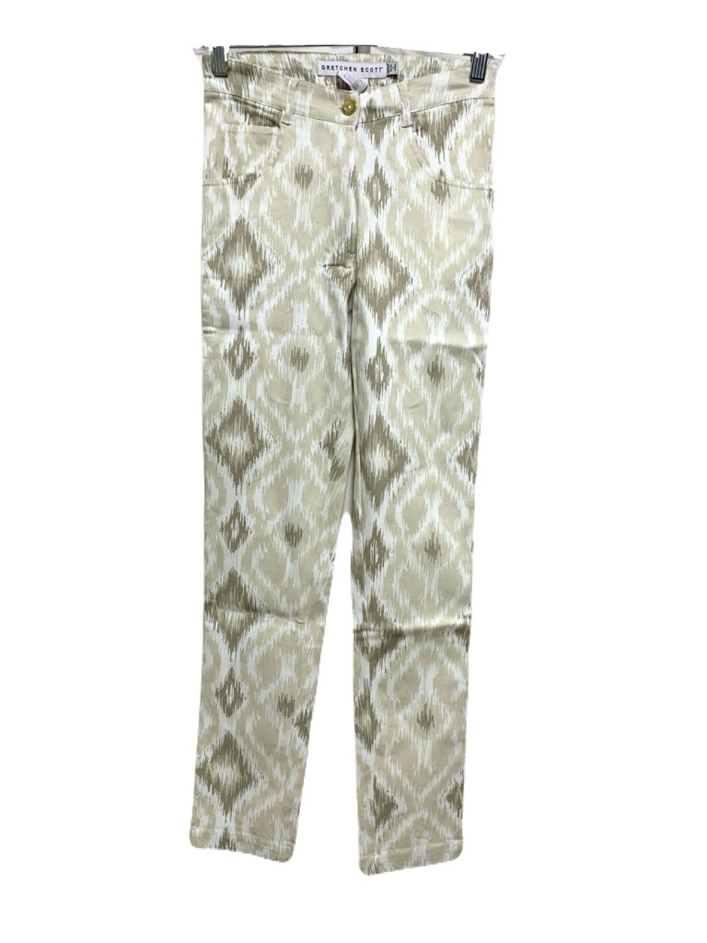 NWT Gretchen Scott Designs Beige & White Paglki Gripe Less Jeans Shrimp XXS